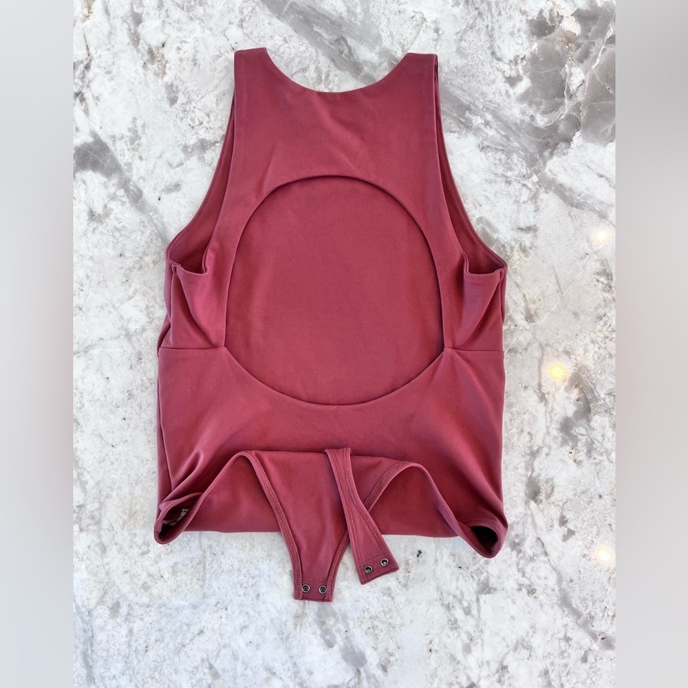 Abercrombie & Fitch “Seamless Open Back Bodysuit” in color Dark Red. Size SMALL.